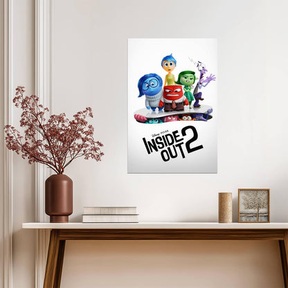 Inside Out 2 Movie Poster | Emotions Peeking through White Paper - Movies & TV Poster