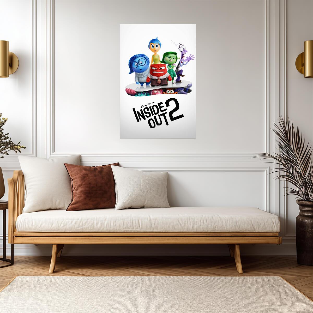 Inside Out 2 Movie Poster | Emotions Peeking through White Paper - Movies & TV Poster