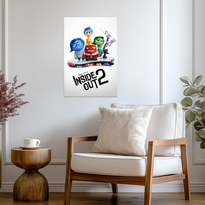 Inside Out 2 Movie Poster | Emotions Peeking through White Paper - Movies & TV Poster