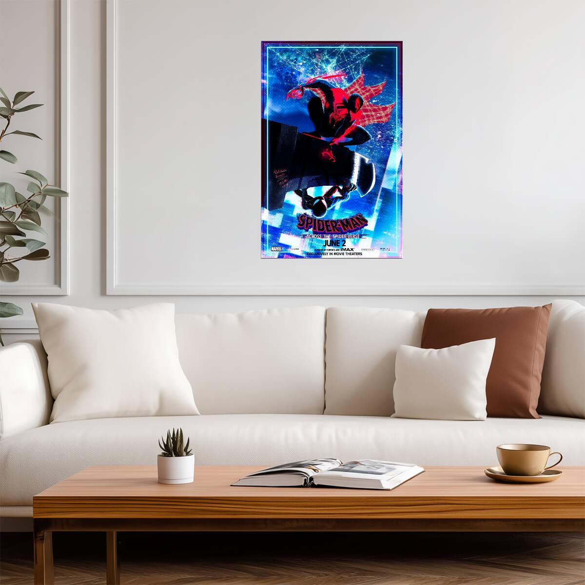 Spider-Man Across the Spider-Verse Movie Poster | Miles and Spider-Man 2099 in Blue - Movies & TV Poster