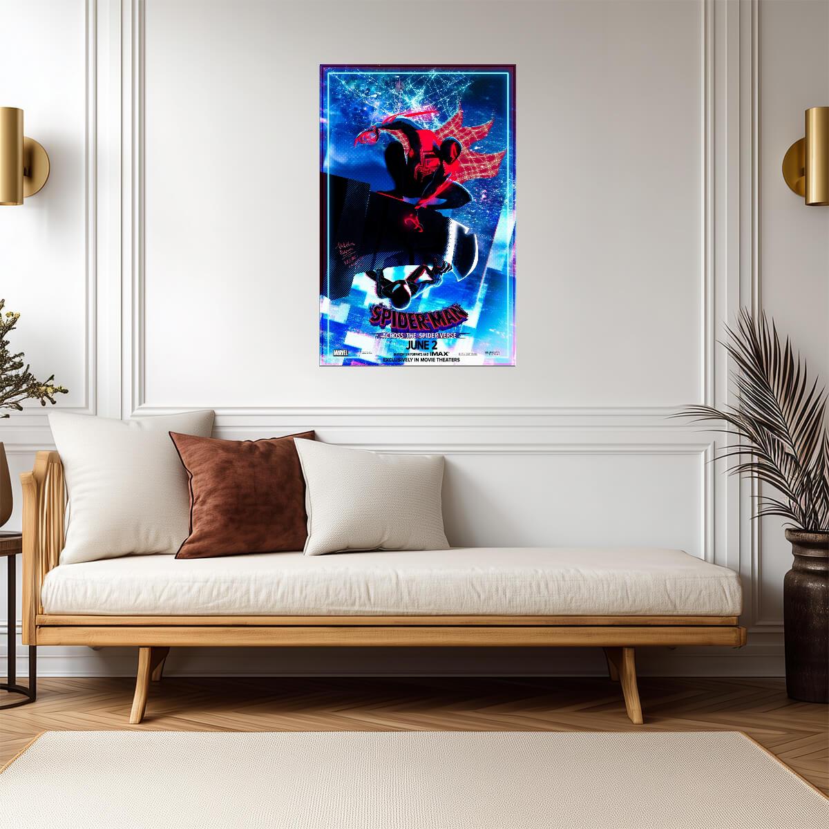 Spider-Man Across the Spider-Verse Movie Poster | Miles and Spider-Man 2099 in Blue - Movies & TV Poster