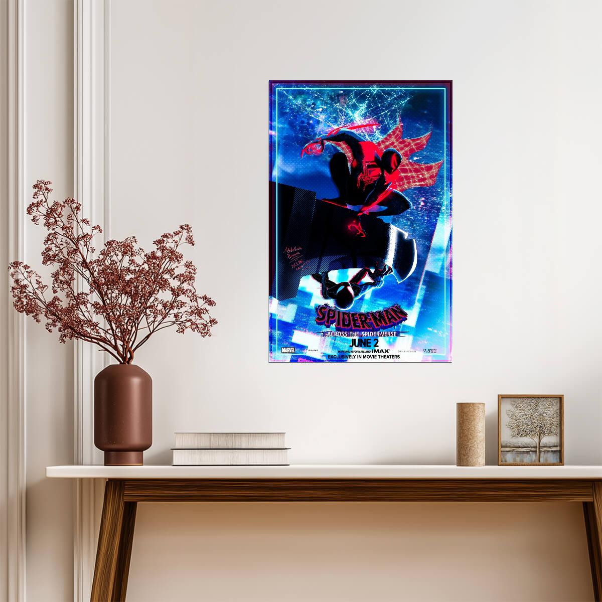 Spider-Man Across the Spider-Verse Movie Poster | Miles and Spider-Man 2099 in Blue - Movies & TV Poster