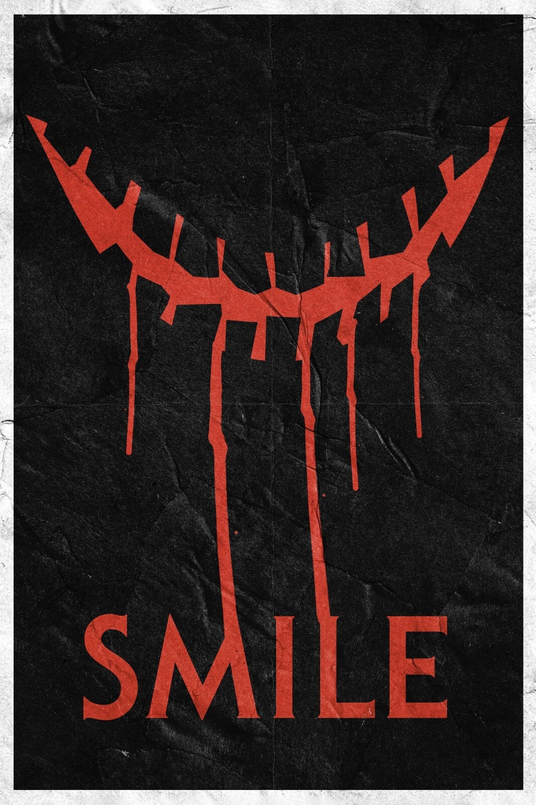 Smile 2022 Movie Poster | Dripping Red Smile on Black - Movies & TV Poster