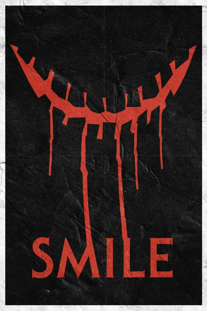 Smile 2022 Movie Poster | Dripping Red Smile on Black - Movies & TV Poster