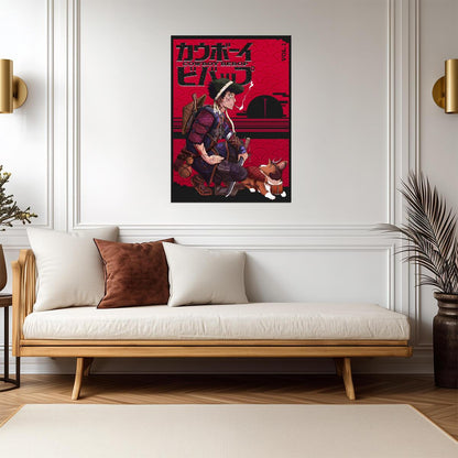 Cowboy Bebop Poster | Samurai Spike Spiegel with Ein - Anime Poster