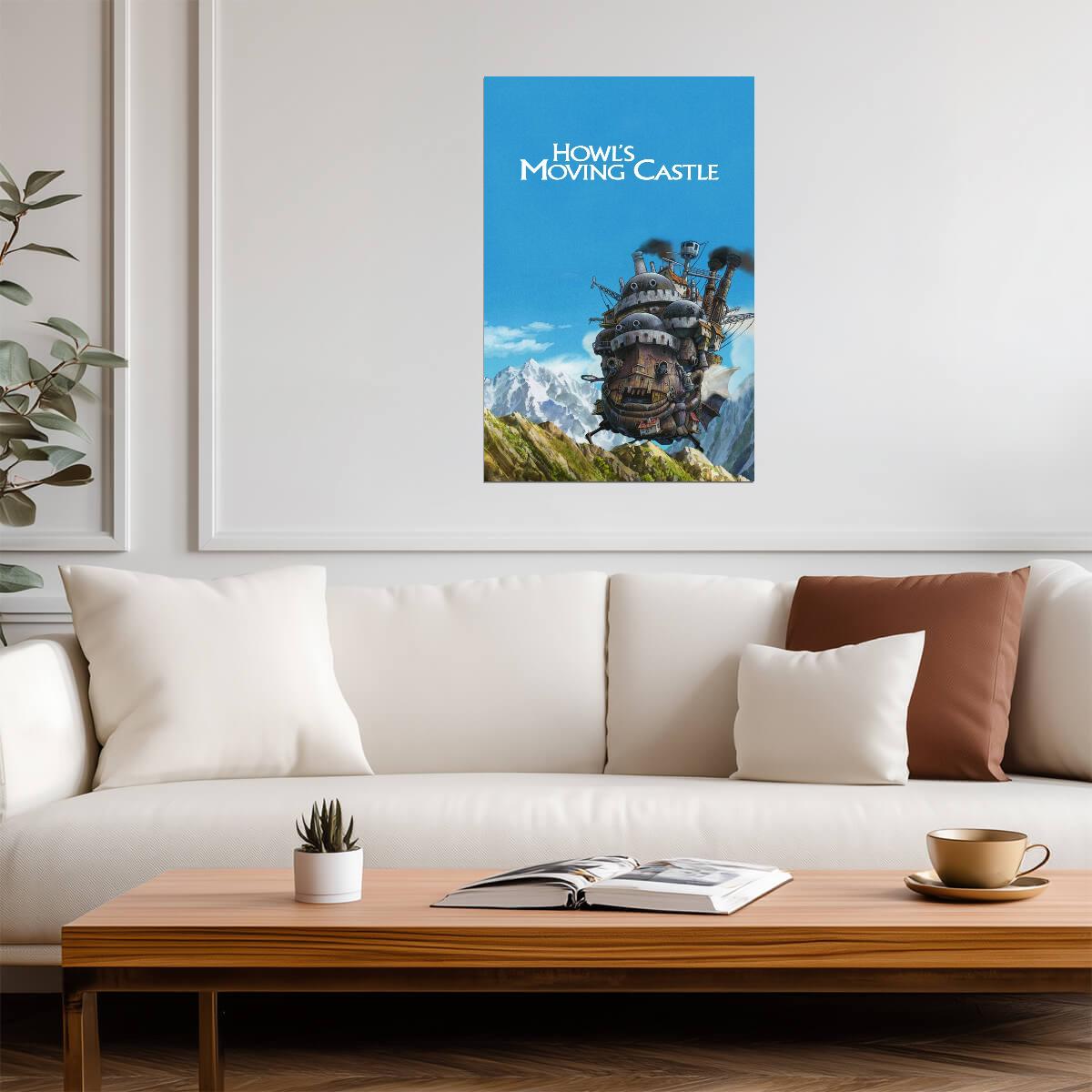 Howl's Moving Castle Movie Poster | Castle Beneath a Blue Sky - Anime Poster