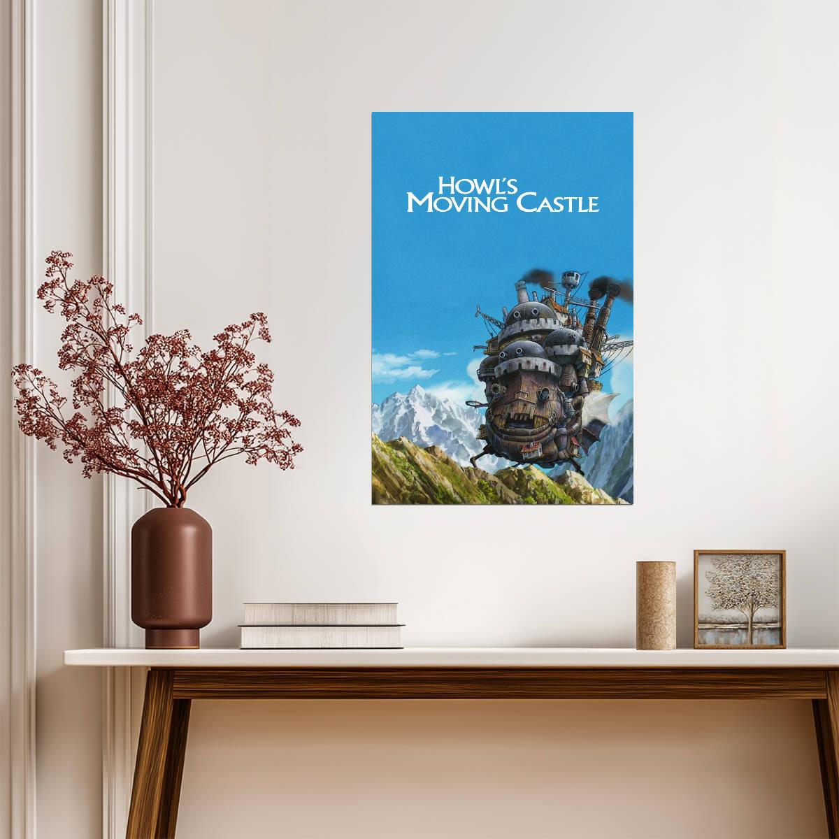 Howl's Moving Castle Movie Poster | Castle Beneath a Blue Sky - Anime Poster