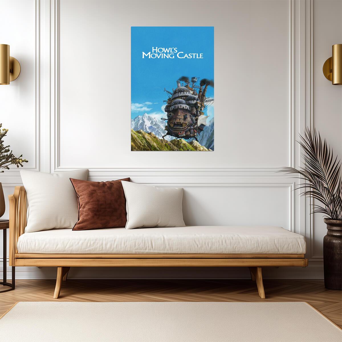 Howl's Moving Castle Movie Poster | Castle Beneath a Blue Sky - Anime Poster