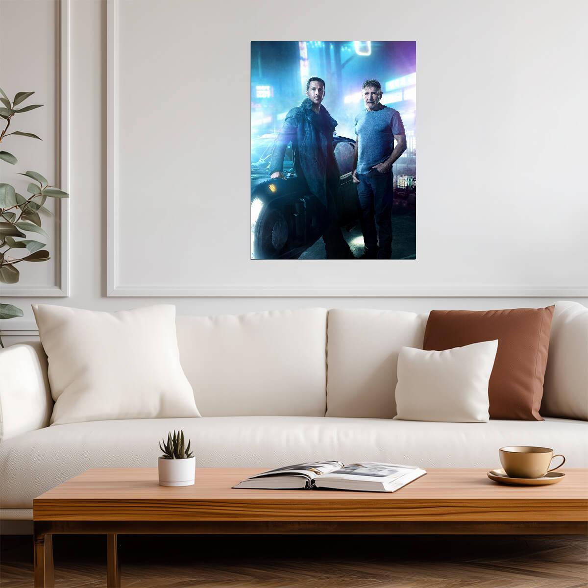 Blade Runner 2049 Movie Poster | Officer K and Deckard by a Spinner - Movies & TV Poster