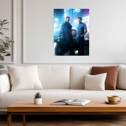 Blade Runner 2049 Movie Poster | Officer K and Deckard by a Spinner - Movies & TV Poster