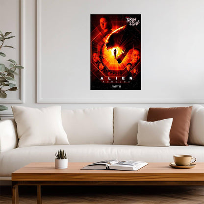 Alien Romulus Horror Movie Poster | Red Cast Collage - Movies & TV Poster