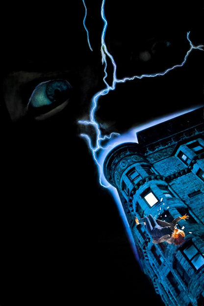 Child's Play 1988 Movie Poster | Chucky's Eye and a Building Struck by Lightning - Movies & TV Poster