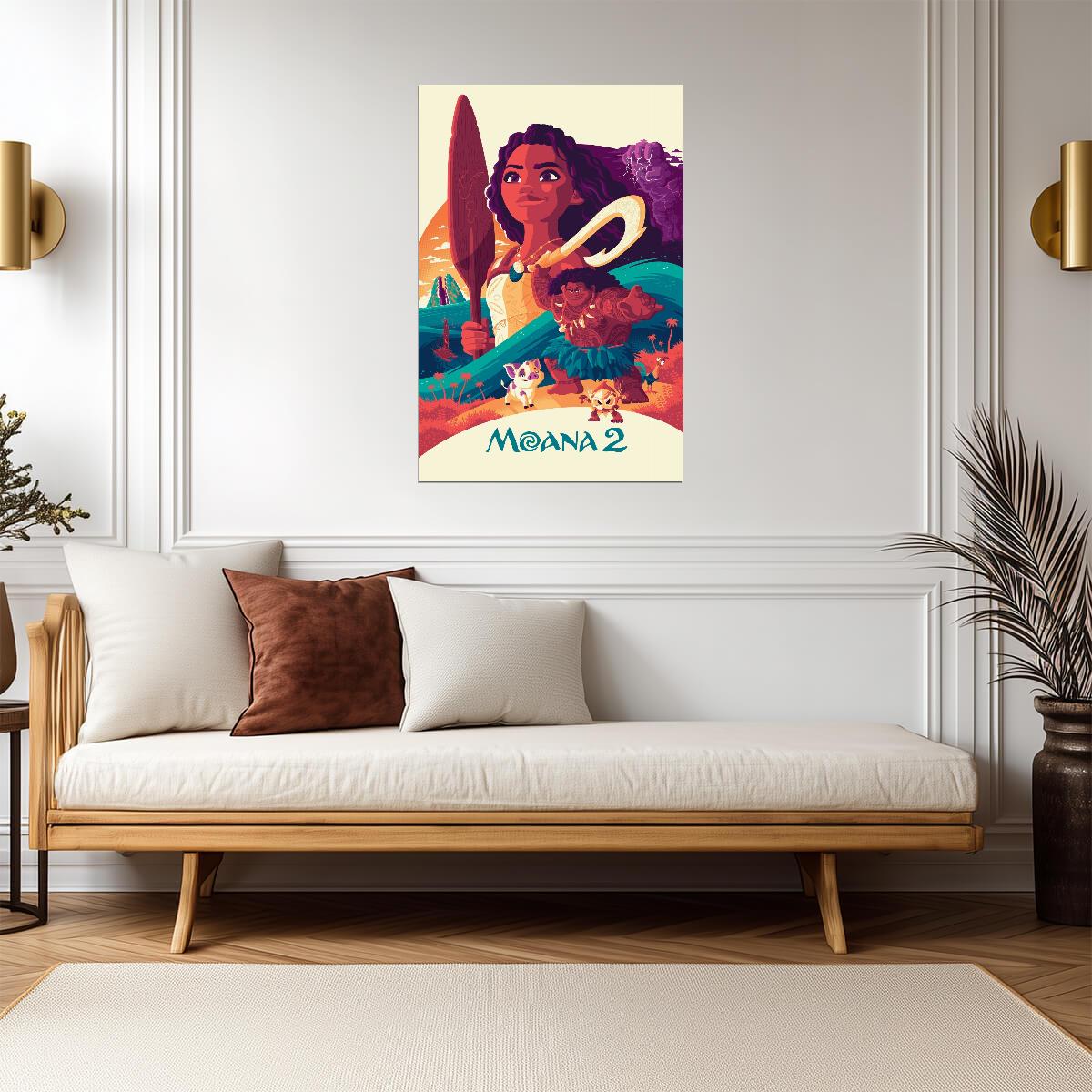 Moana 2 Movie Poster | Illustrated Island Adventure - Movies & TV Poster