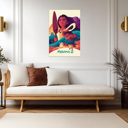 Moana 2 Movie Poster | Illustrated Island Adventure - Movies & TV Poster