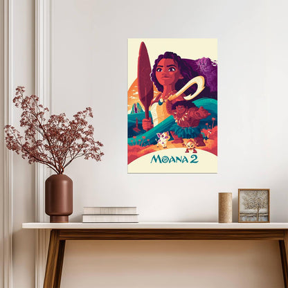 Moana 2 Movie Poster | Illustrated Island Adventure - Movies & TV Poster