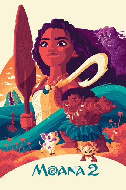 Moana 2 Movie Poster | Illustrated Island Adventure - Movies & TV Poster