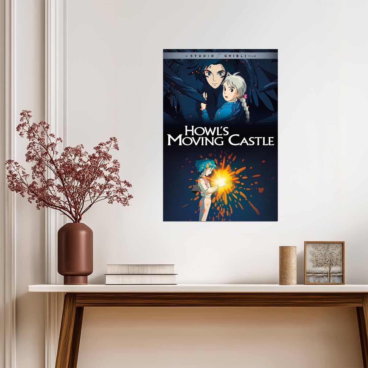 Howl's Moving Castle Movie Poster | Howl, Sophie and Calcifer Collage - Anime Poster