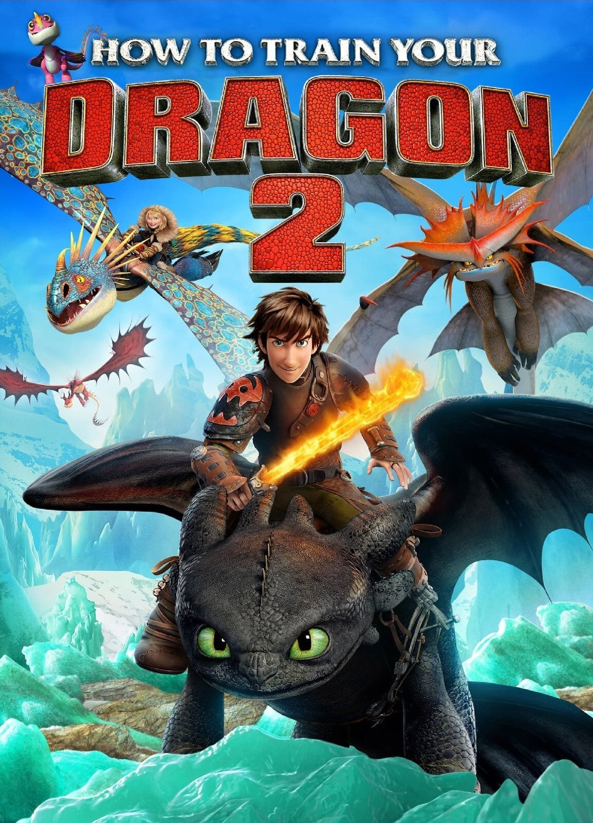 How to Train Your Dragon 2 Movie Poster | Hiccup and Toothless over the Ice - Movies & TV Poster