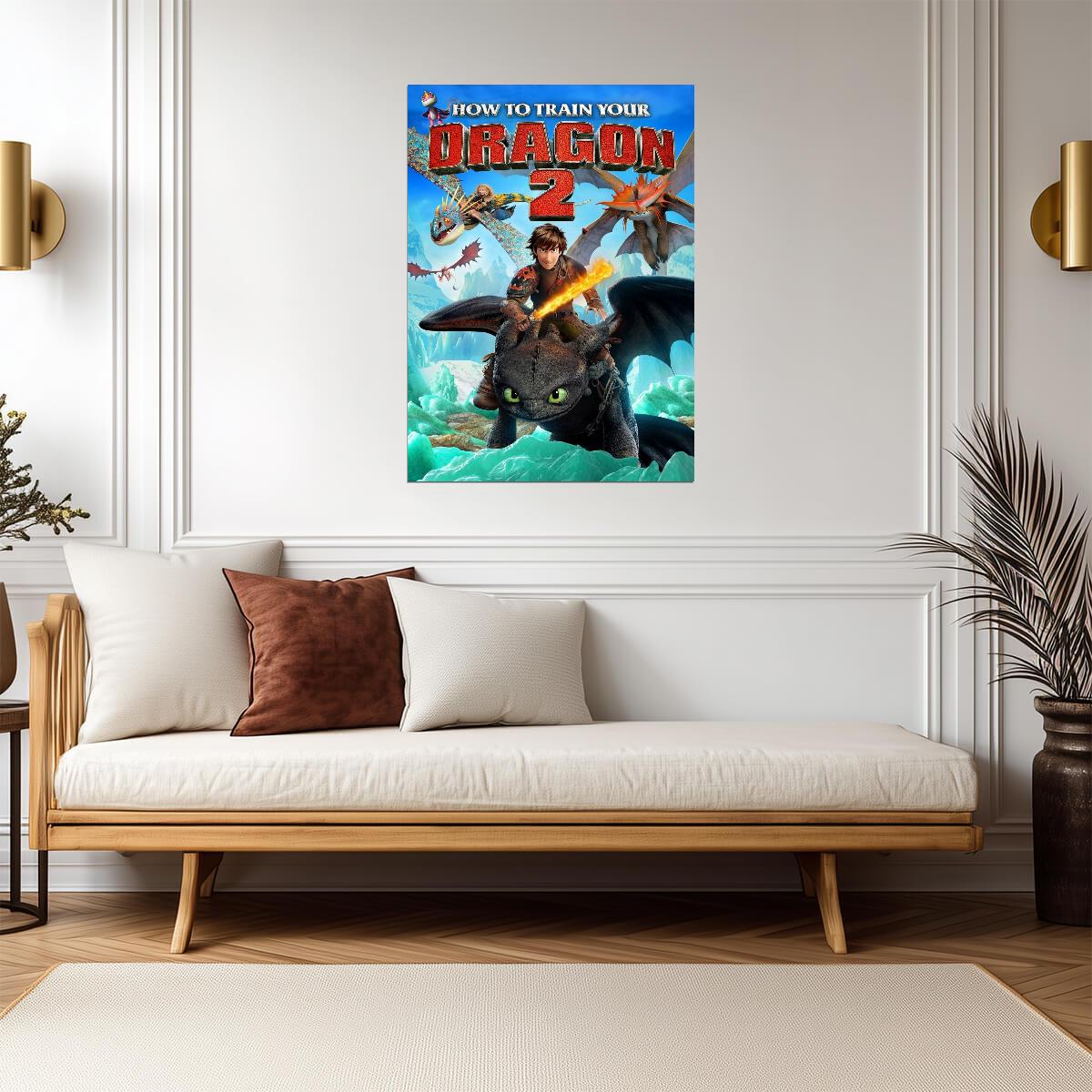 How to Train Your Dragon 2 Movie Poster | Hiccup and Toothless over the Ice - Movies & TV Poster
