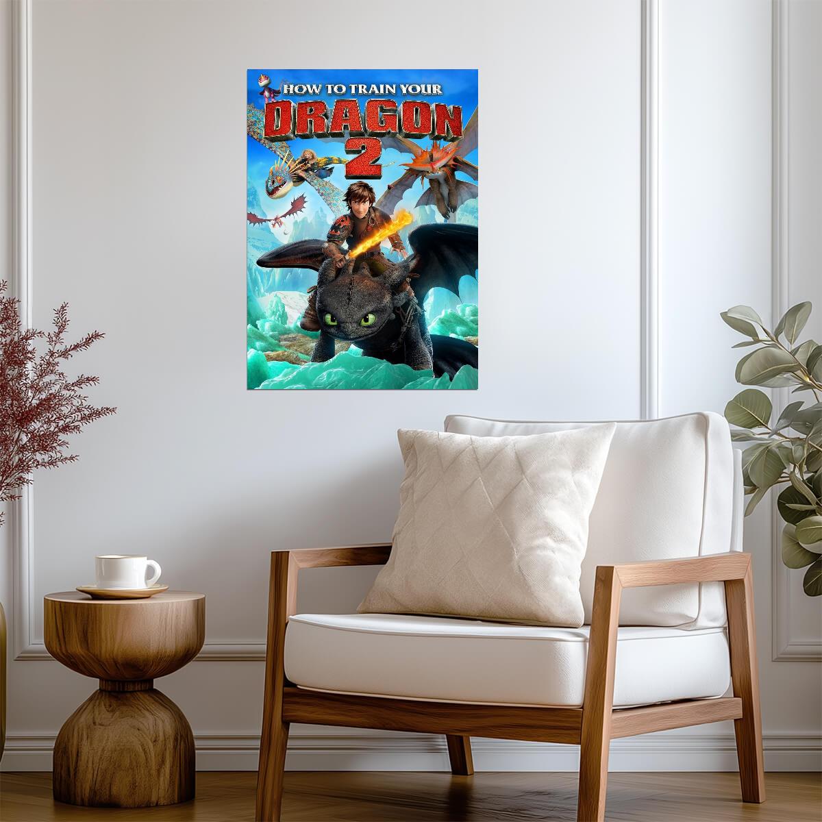How to Train Your Dragon 2 Movie Poster | Hiccup and Toothless over the Ice - Movies & TV Poster