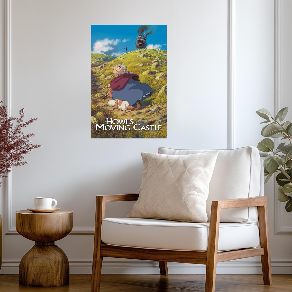 Howl's Moving Castle Movie Poster | Sophie on a Grassy Hill - Anime Poster