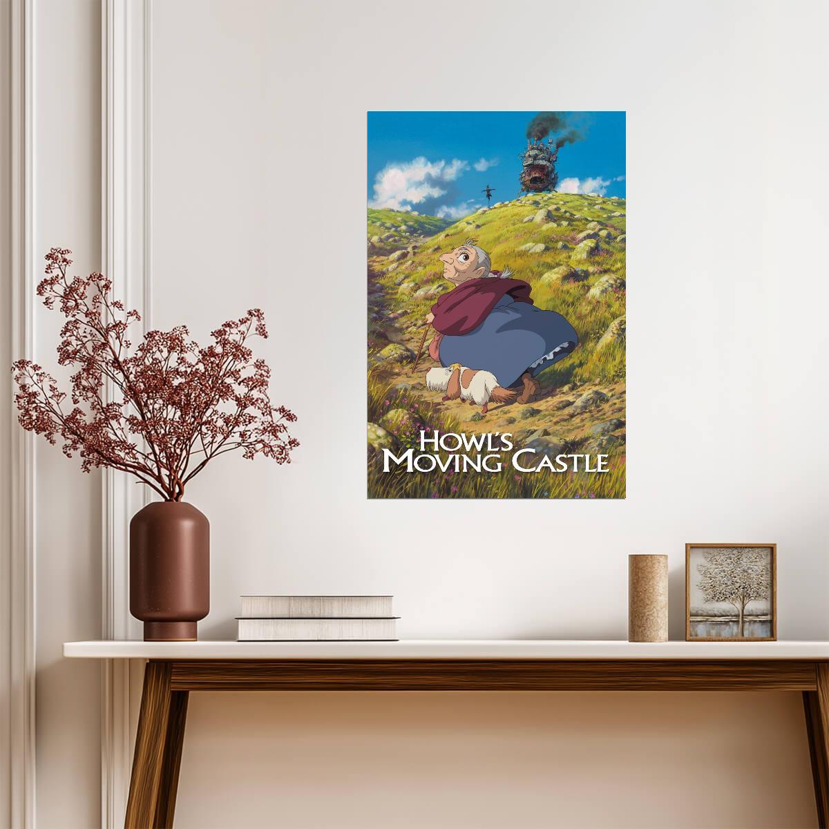 Howl's Moving Castle Movie Poster | Sophie on a Grassy Hill - Anime Poster