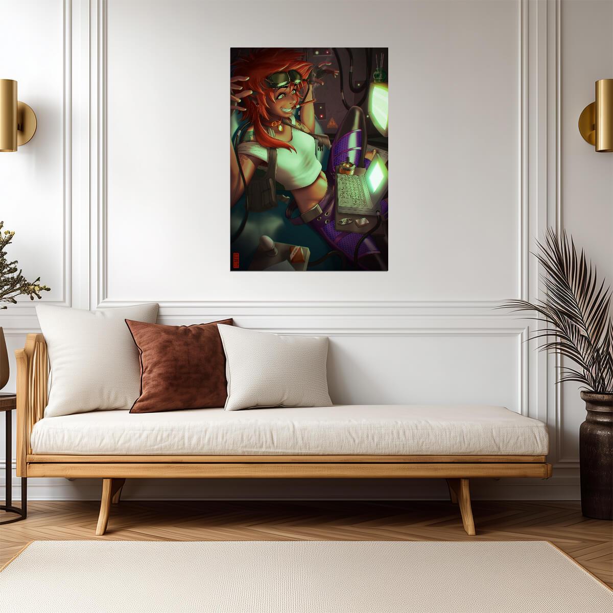 Cowboy Bebop Poster | Edward Hacking at a Computer - Anime Poster