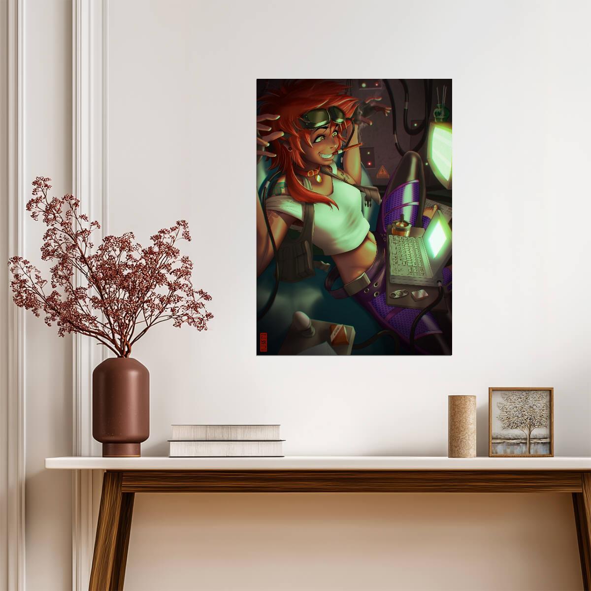 Cowboy Bebop Poster | Edward Hacking at a Computer - Anime Poster