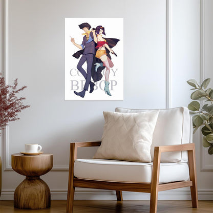 Cowboy Bebop Poster | Faye Valentine with Spike Spiegel - Anime Poster