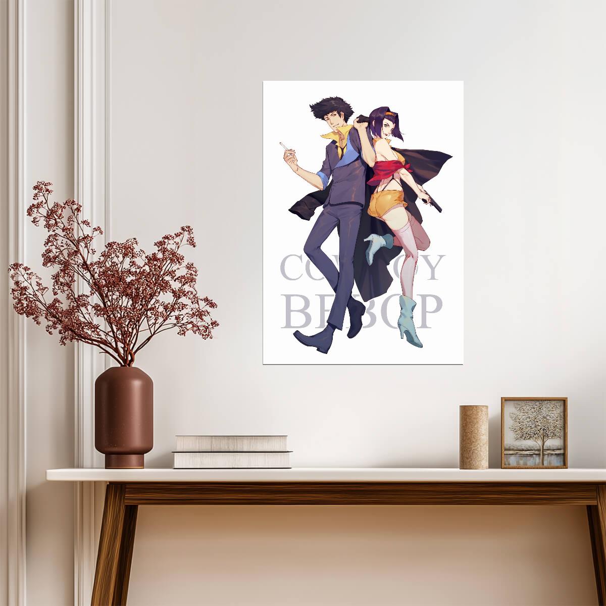 Cowboy Bebop Poster | Faye Valentine with Spike Spiegel - Anime Poster