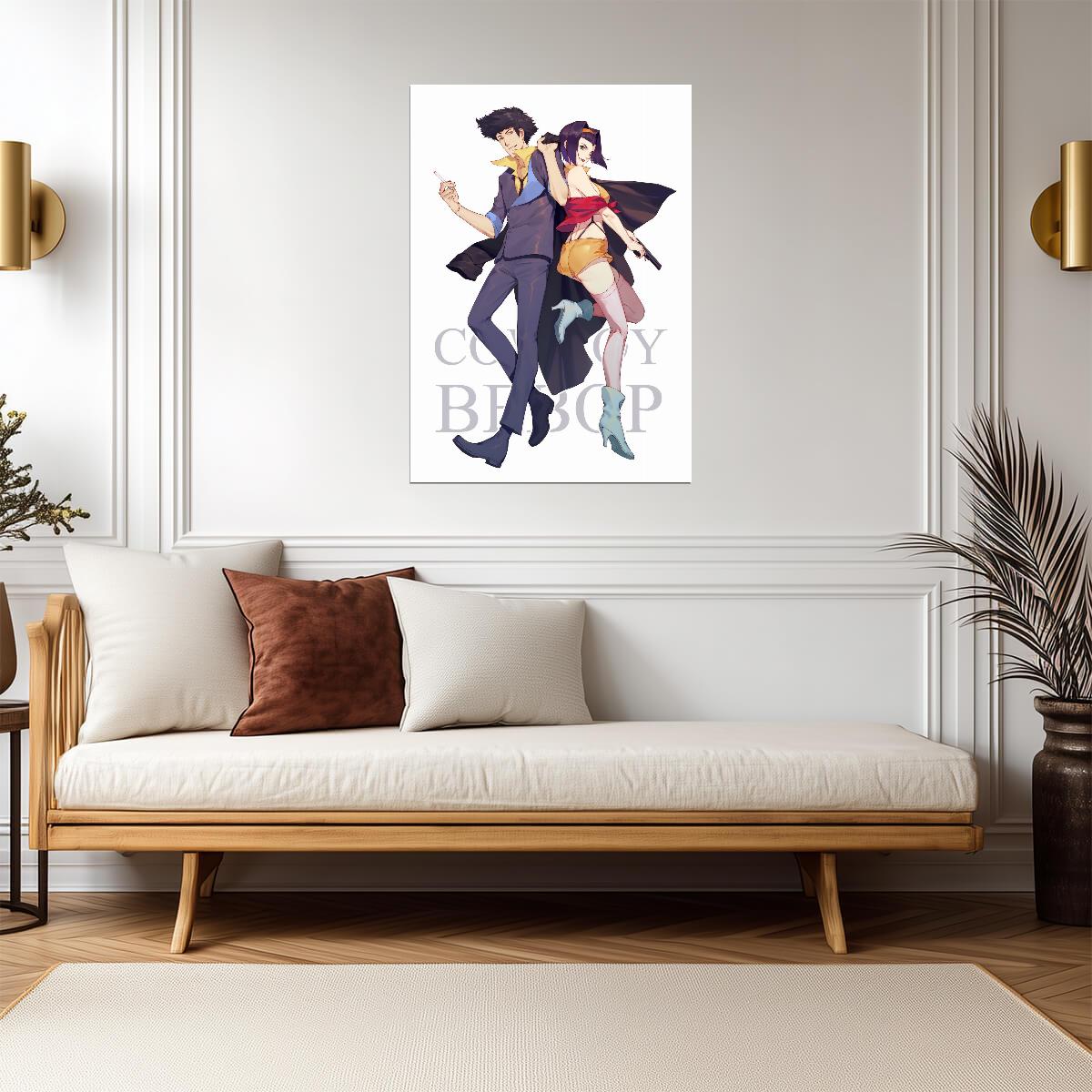 Cowboy Bebop Poster | Faye Valentine with Spike Spiegel - Anime Poster