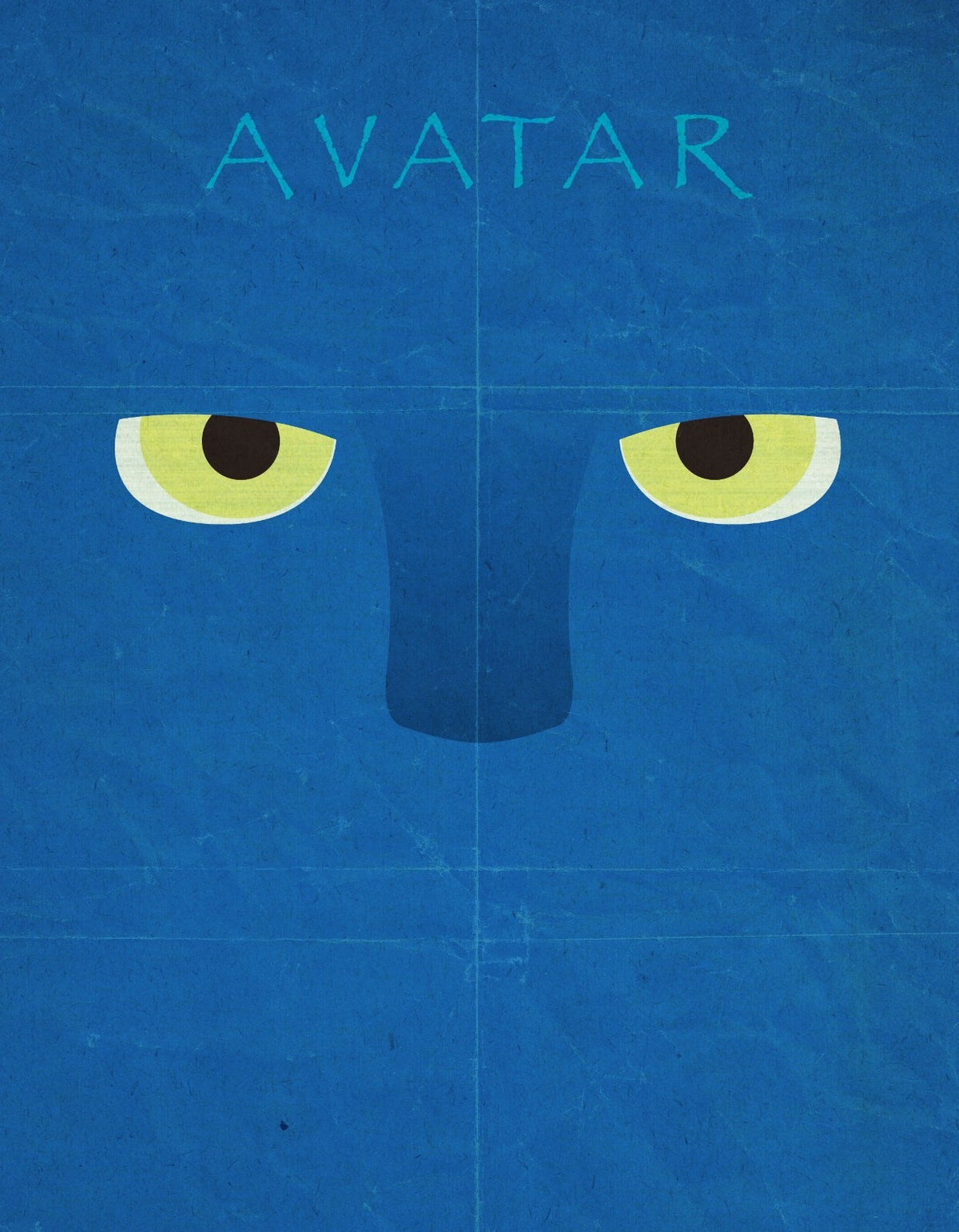 Avatar 2009 Movie Poster | Minimal Blue Na'vi Face - Movies & TV Poster