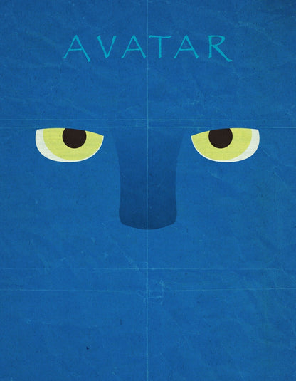 Avatar 2009 Movie Poster | Minimal Blue Na'vi Face - Movies & TV Poster