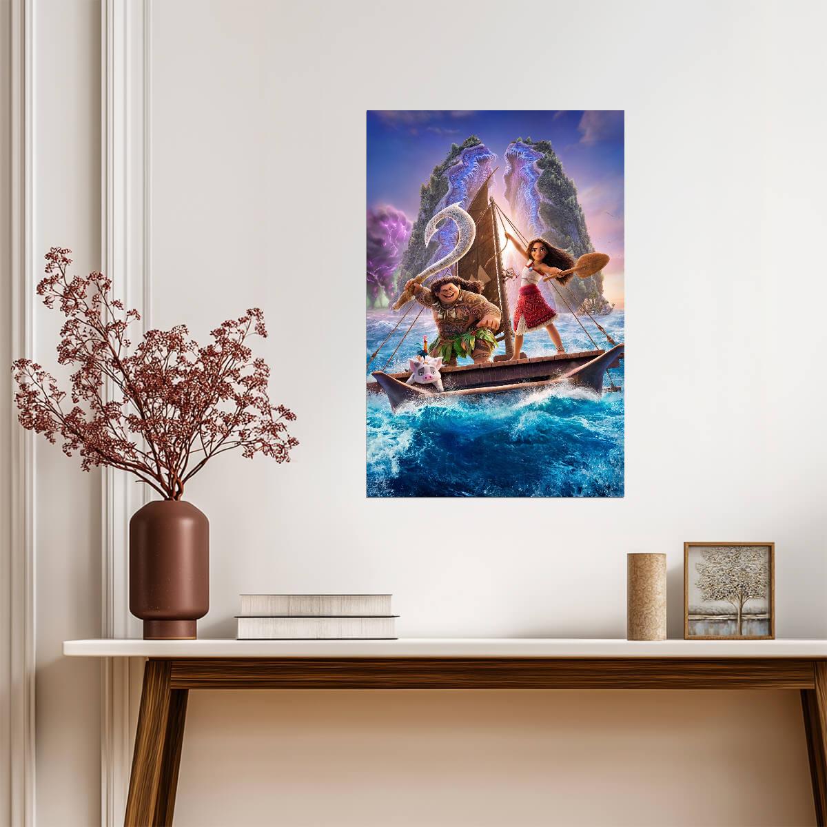 Moana 2 Movie Poster | Moana and Maui at the Split Island - Movies & TV Poster