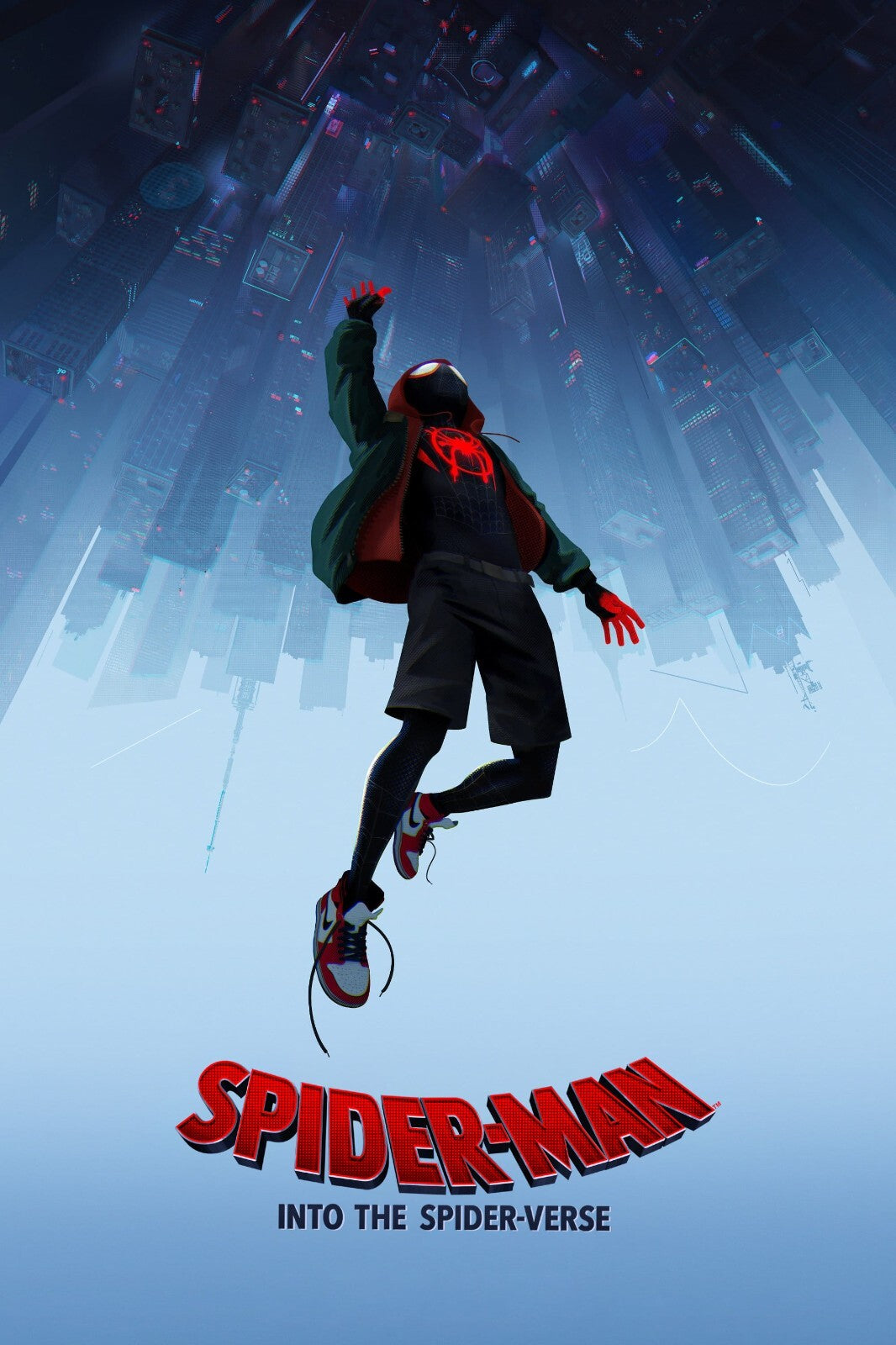 Spider-Man Into the Spider-Verse Movie Poster | Miles Falling into the City - Movies & TV Poster