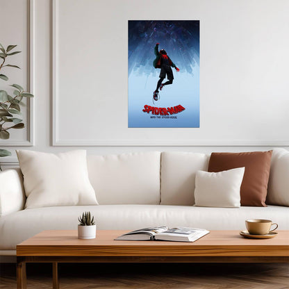 Spider-Man Into the Spider-Verse Movie Poster | Miles Falling into the City - Movies & TV Poster