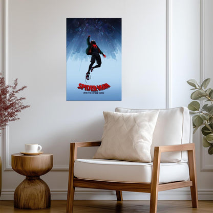 Spider-Man Into the Spider-Verse Movie Poster | Miles Falling into the City - Movies & TV Poster