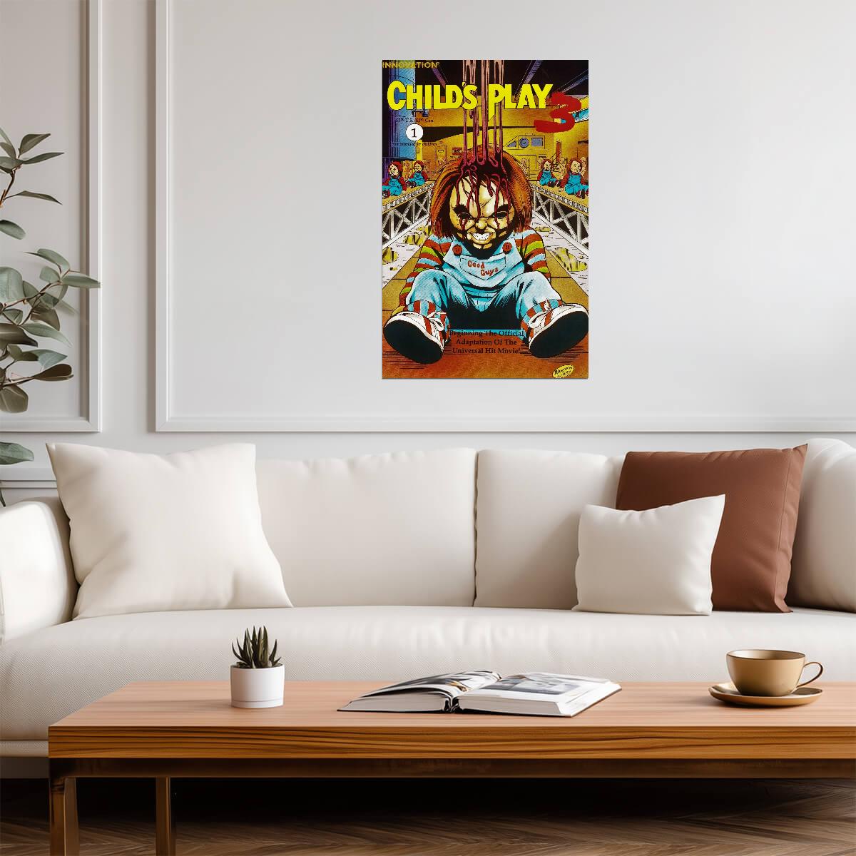 Child's Play 3 Poster | Chucky on the Toy Conveyor | Comic Issue 1 Cover - Graphic & Art Poster