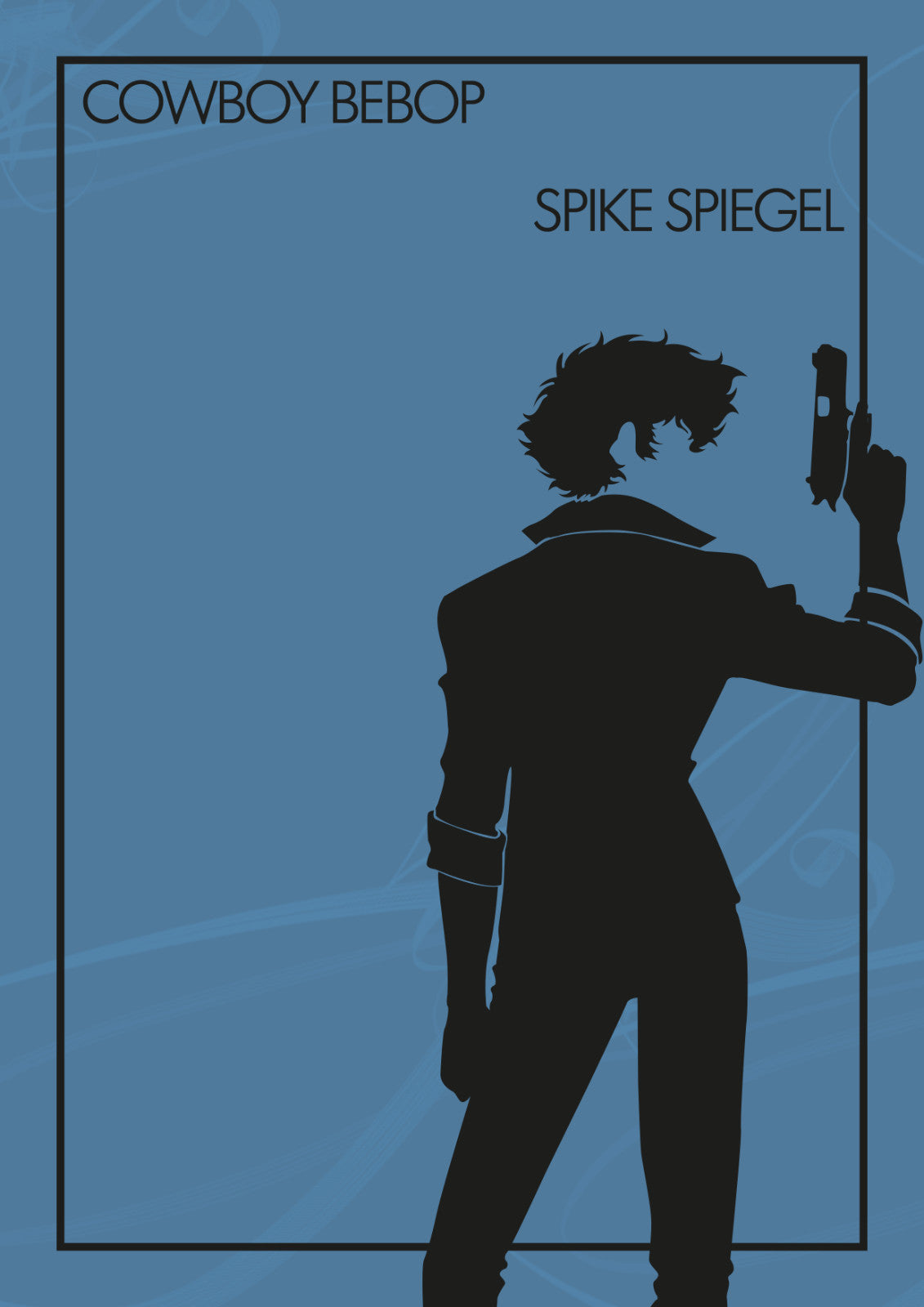 Cowboy Bebop Poster | Spike Spiegel Silhouette with a Pistol - Anime Poster