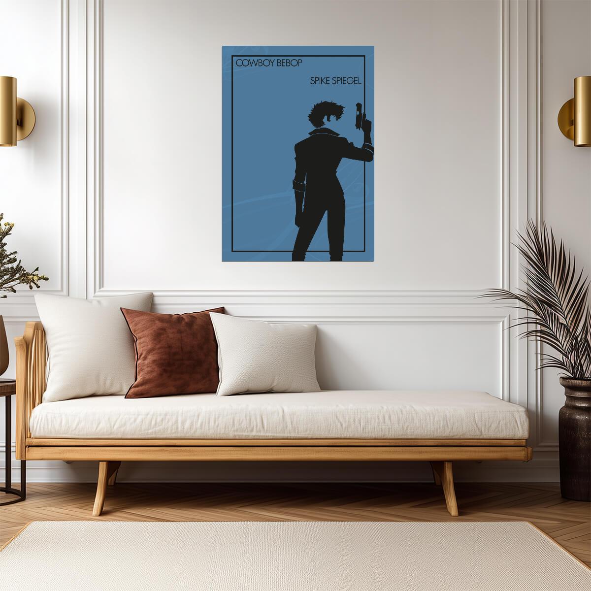 Cowboy Bebop Poster | Spike Spiegel Silhouette with a Pistol - Anime Poster