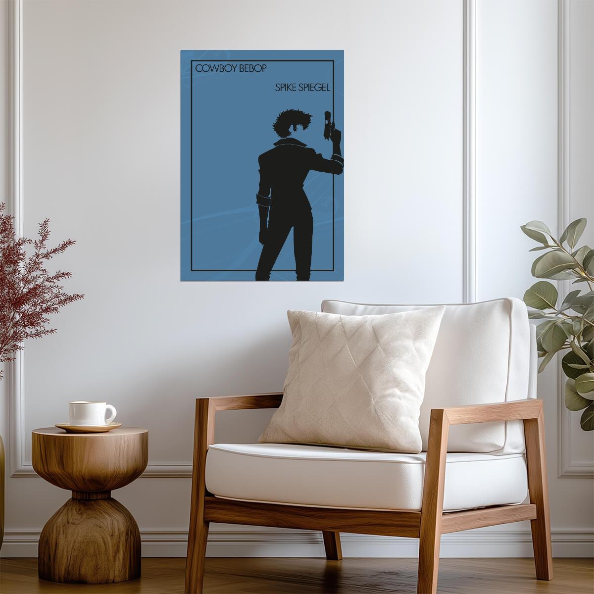 Cowboy Bebop Poster | Spike Spiegel Silhouette with a Pistol - Anime Poster