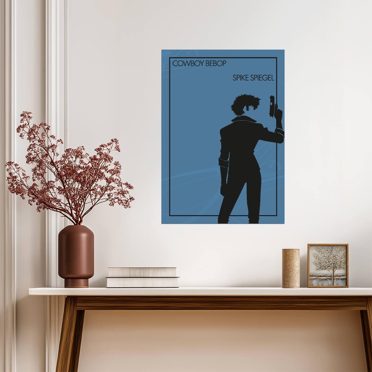 Cowboy Bebop Poster | Spike Spiegel Silhouette with a Pistol - Anime Poster