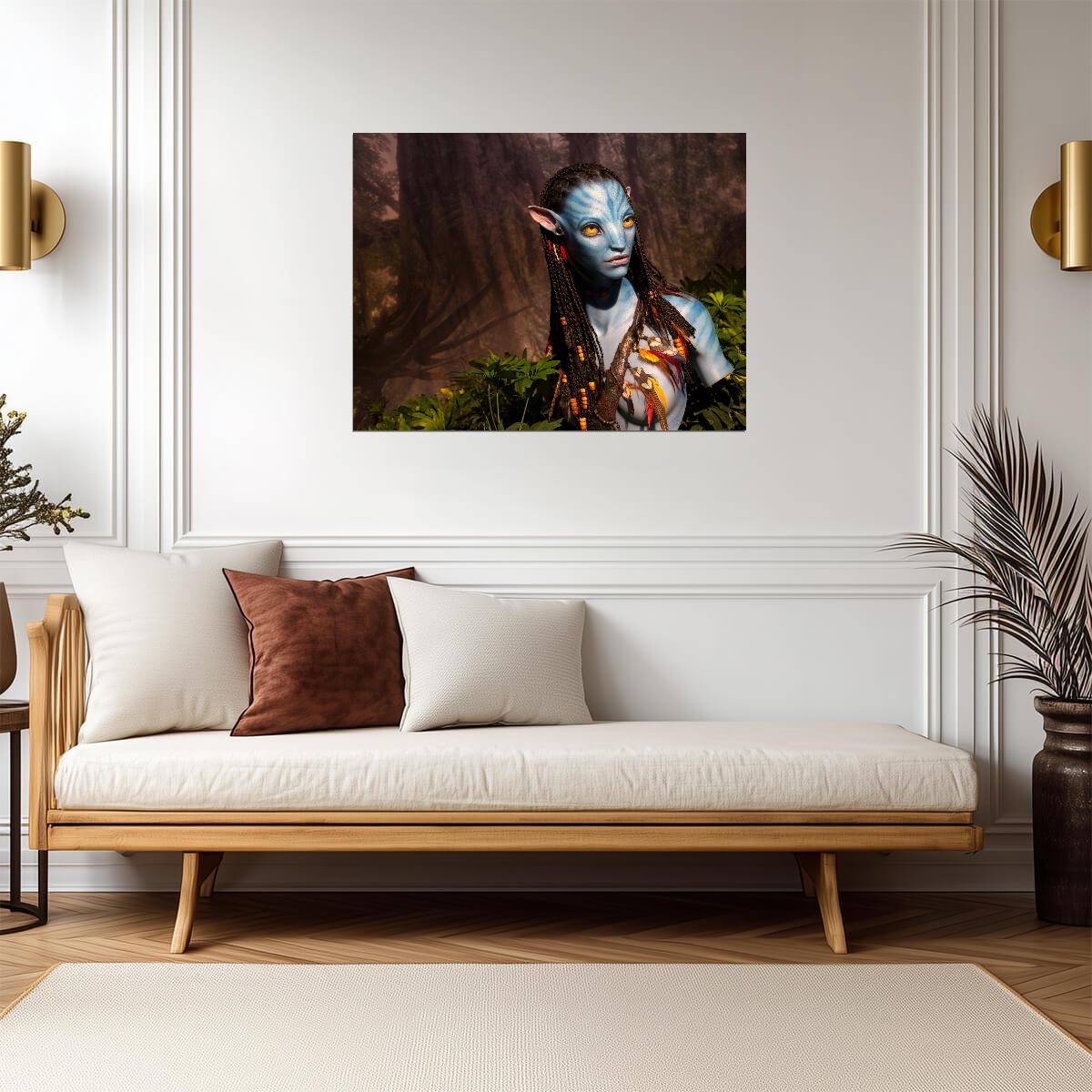 Avatar 2009 Movie Poster | Neytiri among Forest Leaves - Movies & TV Poster