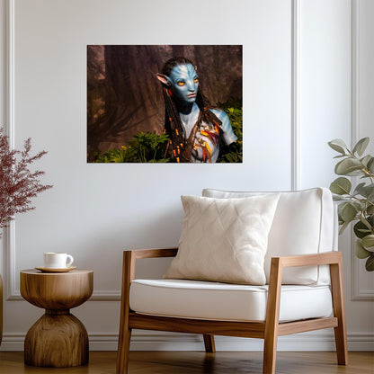 Avatar 2009 Movie Poster | Neytiri among Forest Leaves - Movies & TV Poster