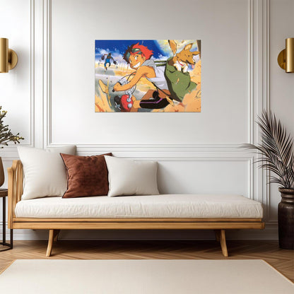 Cowboy Bebop Poster | Edward and Ein on a Scooter - Anime Poster