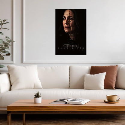 The Conjuring Last Rites Movie Poster | Lorraine Warren with a Cross on Her Forehead - Movies & TV Poster