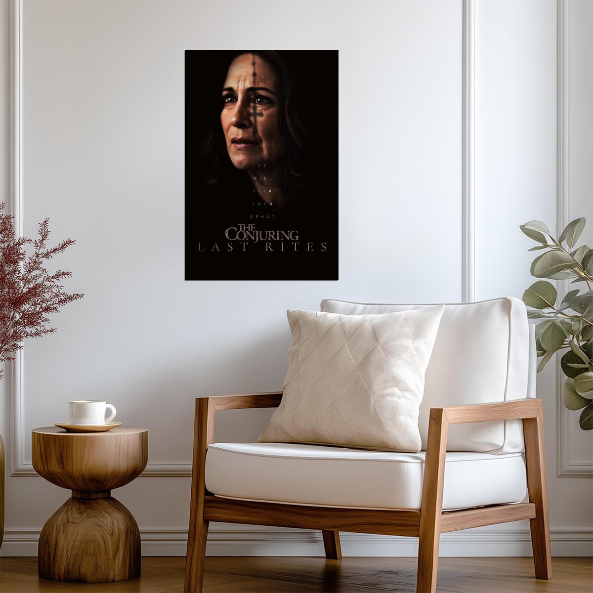 The Conjuring Last Rites Movie Poster | Lorraine Warren with a Cross on Her Forehead - Movies & TV Poster