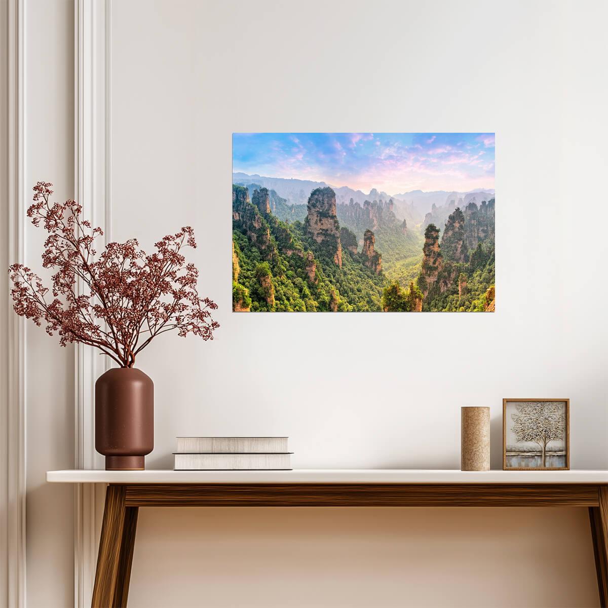 Zhangjiajie National Forest Park Poster | Sandstone Peak Panorama - Photography Poster
