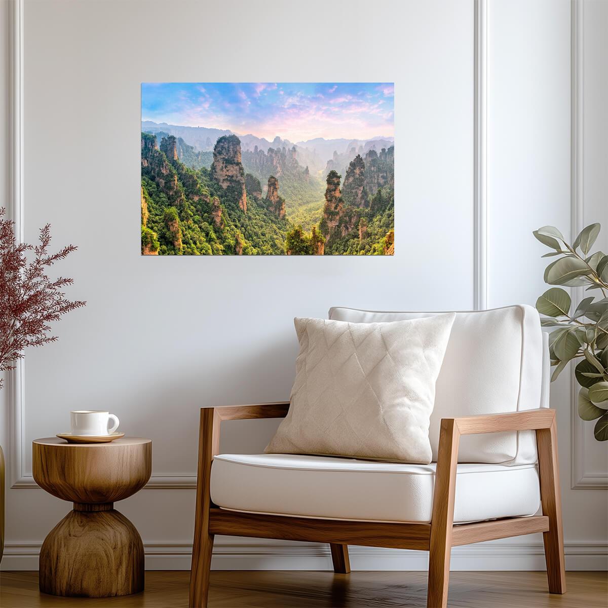 Zhangjiajie National Forest Park Poster | Sandstone Peak Panorama - Photography Poster