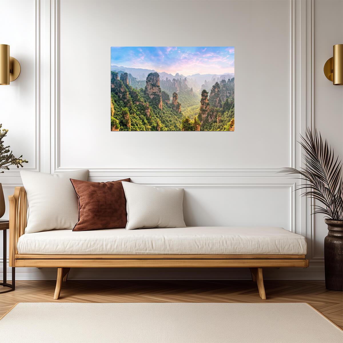 Zhangjiajie National Forest Park Poster | Sandstone Peak Panorama - Photography Poster